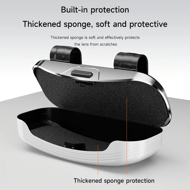 Car Sun Visor Glasses Storage Box One-Hand Operation Anti-Scratch Sunglasses Holder Eyeglass Case Sun Visor Car Lenses Holder