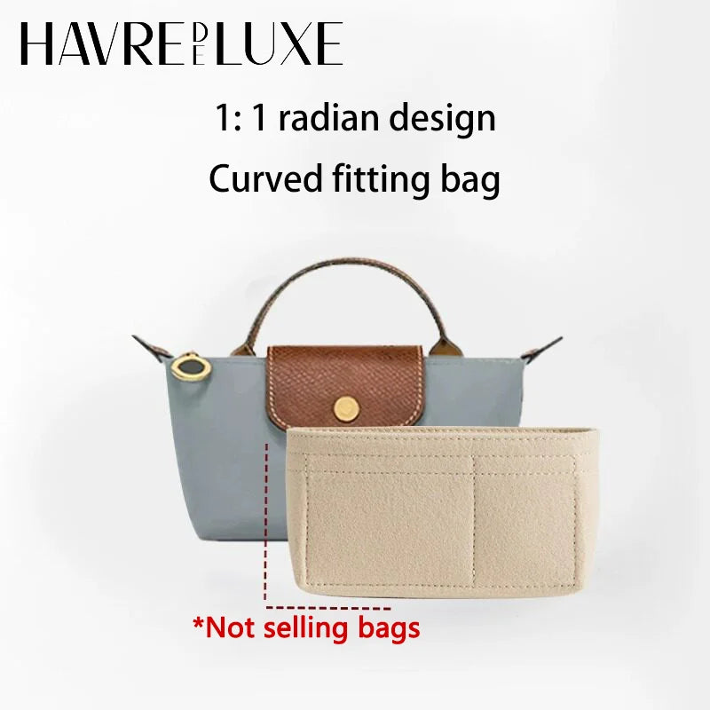 Felt Bag Organizer For Longchamp Bag Mini S M Size Backpack Support Handbag Tote Bag Organizerinner Bag Liner Bags Accessories