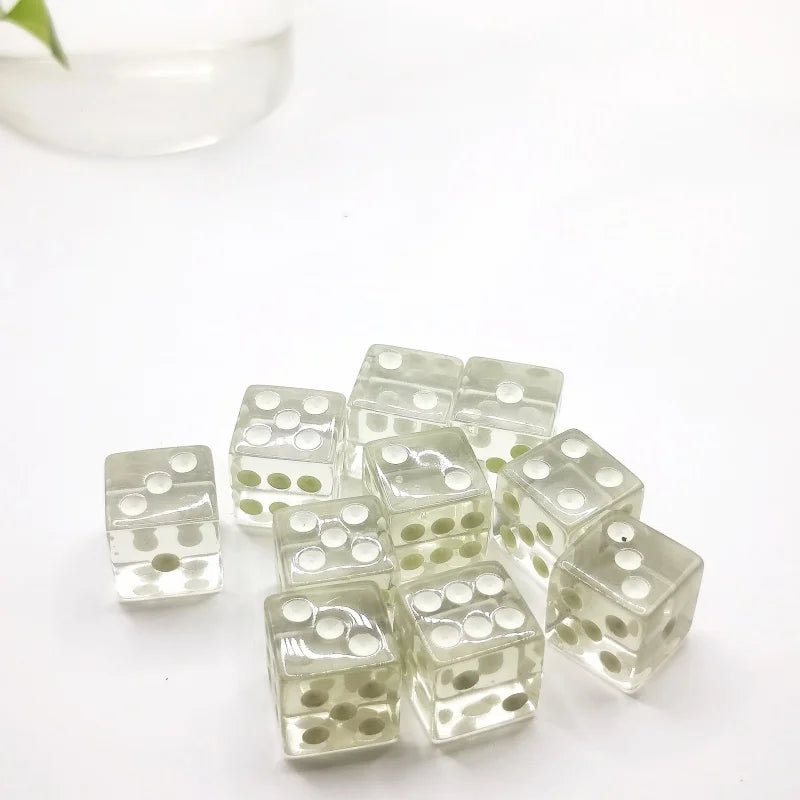 10Pcs Liquid Colored Square Dice 6 Sided D6 Dice Set 6 Faces 16mm Casino Game Dice With Square Edges Dice For Pub Board Game