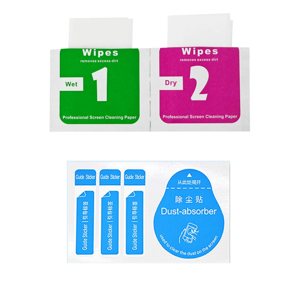 200Pcs Screen Dust Removal Dry Wet Cleaning Wipes Paper Alcohol for iPhone 16 15 Plus 14 13 12 11 Pro Max Glass Dust Absorbor