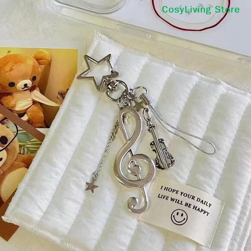 [CL]Trendy Y2K Musical Notes Backpack Pendant Creative Guitar Musical Element Keyrings Party Gift Ornaments Jewelry Gift[CL]