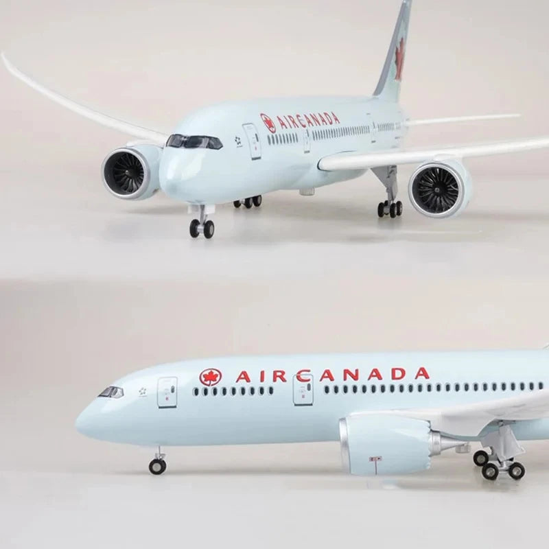 Toy Airplane Model B787 Canada Airline Aircraft 1/130 Scale 43cm Diecast Resin Model Kit With Lights Landing Gear Static Display