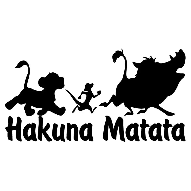 19cm Car Stickers Hakuna Matata Animal Cover Scratches Personality, Accessories Products PVC Exterior Parts Decals Cute, Sticker