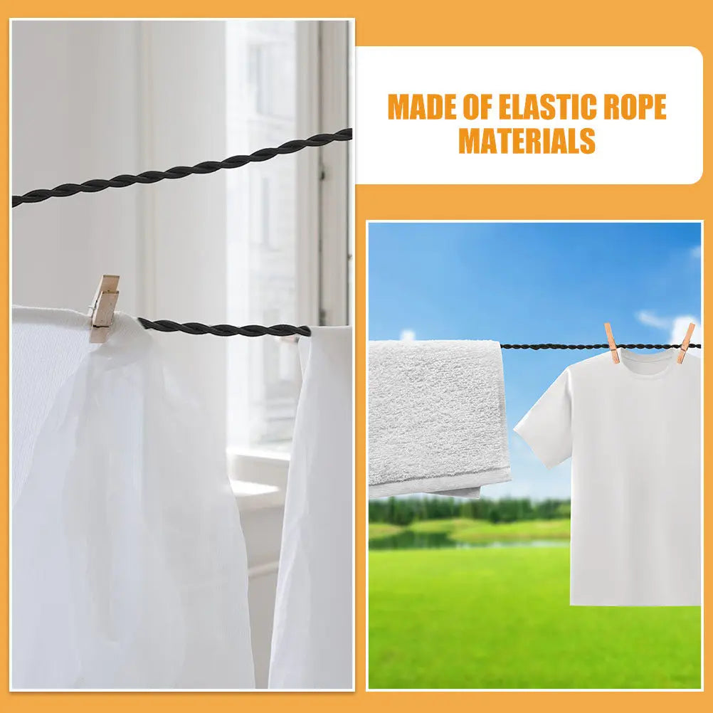 2Pcs Clothesline Elastic Portable Clothes Drying Rope Camping Travel Outdoor Laundry Line Adjustable Travel Clothesline