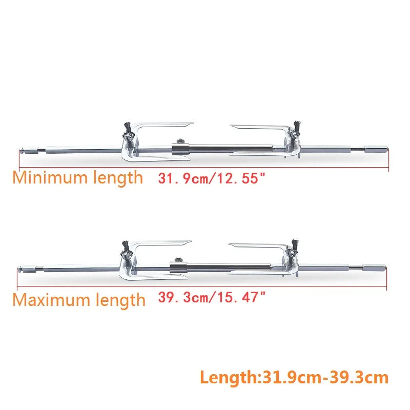 Scalable Steel Rotating Chicken Roasting Fork Grilled Chicken Fork Fryer Accessories Grill Tool for Rotisserie Oven Utensil 31CM