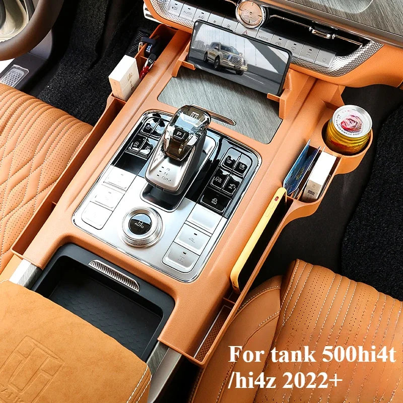 Car Central Control Storage Box Water Cup Mobile Phone Holder For Great Wall GWM WEY Tank 500 2022 2023 2024 Car Accessories