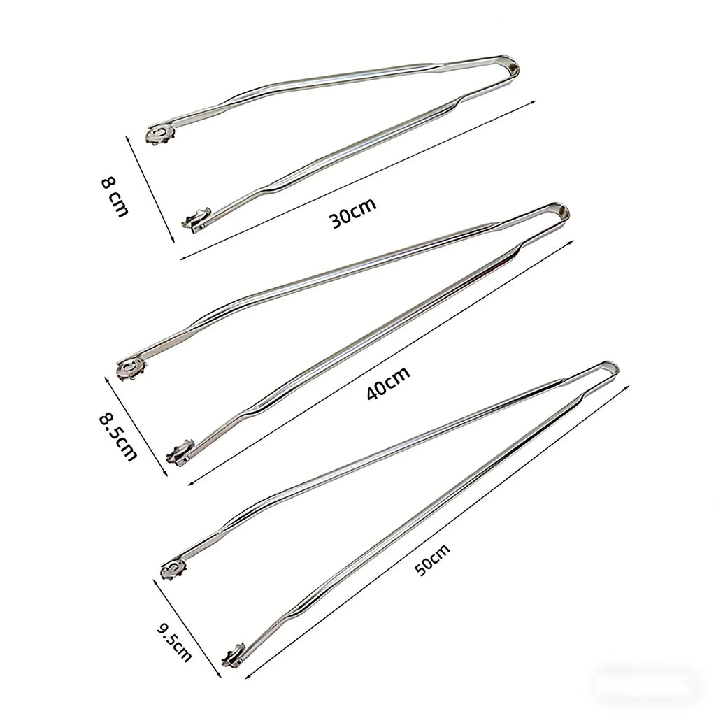 New 304 Stainless Steel Sausage Turning Grill Tongs for Bacon Steak Meat 30/40/50cm ExtraLong Grill Tong kitchen Accessories