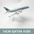 16CM/20CM Diecast Alloy Model Qatar A380 Airlines Aircrafts With Stand Landing Gear Collection Display Airplanes Gifts Fans
