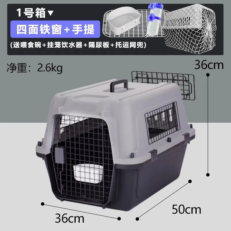 ‌Large Dog Crate for Air Travel - Pet Carrier with Wheels, Foldable Kennel for Golden Retriever, Airline Approved Portable Cage