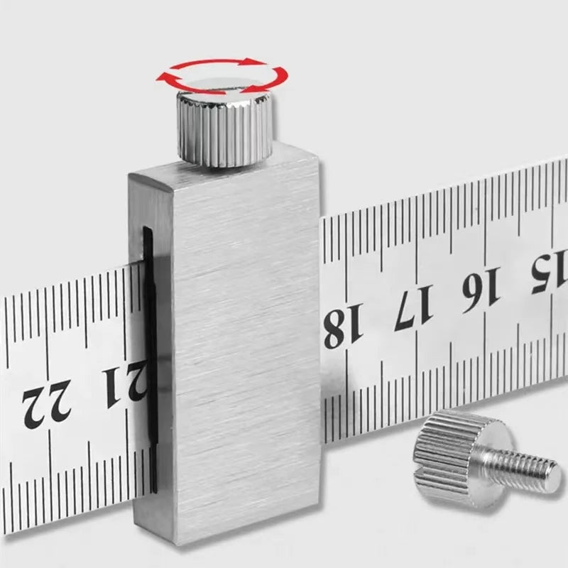 Carbon Steel Ruler Limit Block Measuring Rulers Positioner Adjustable Measuring Marking Gauge Carpentry Scriber Hand Tool