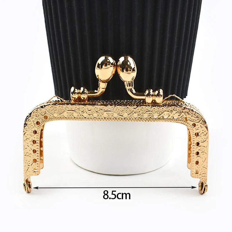 1/2/5Pcs 8.5-20cm Metal Gold Embossed Bag Handle Purse Frame Kiss Clasp for Women's Handbag Wallet DIY Handmade Bags Accessories
