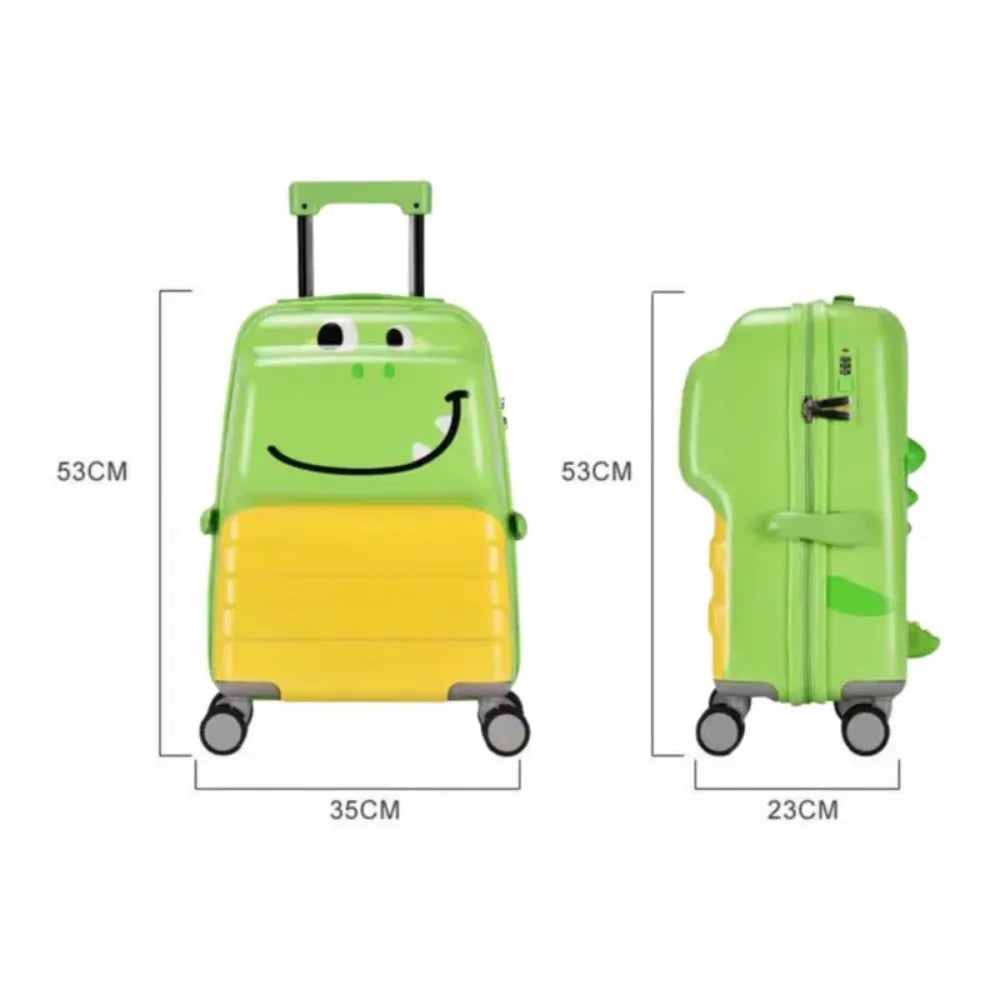 ABS Material Rotating Cartoon Children's Suitcase 18-inch Universal Wheel Suitcase Cute Animal 3D Stereo Student Suitcase