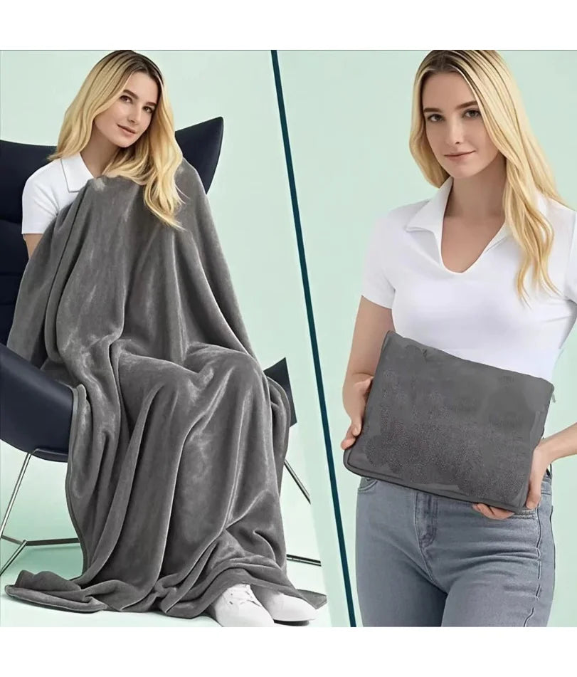 Coral Fleece Airplane Blankets Soft Warm Fluffy Multi Functional Portable Cuddle Cution Pillow 2 in 1 Travel Blankets