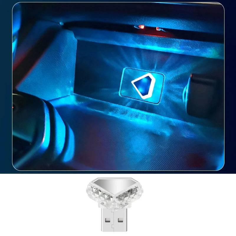 TypeC car atmosphere light, wireless modification for interior decoration, car USB rainbow atmosphere night light Type-C