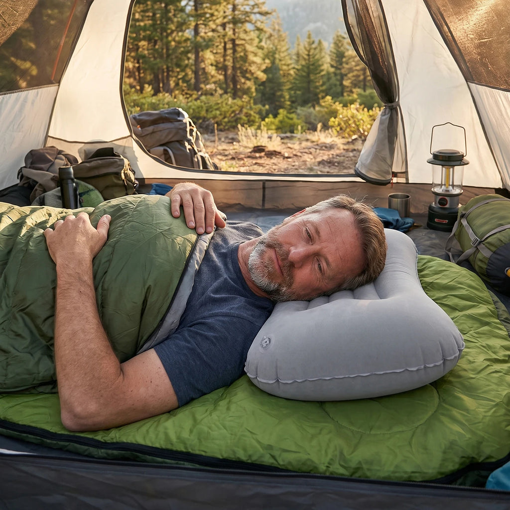 2Pcs Inflatable Camping Travel Pillow Ultralight Portable Backpacking Pillow for Neck Lumbar Support Camp Hiking Sleeping