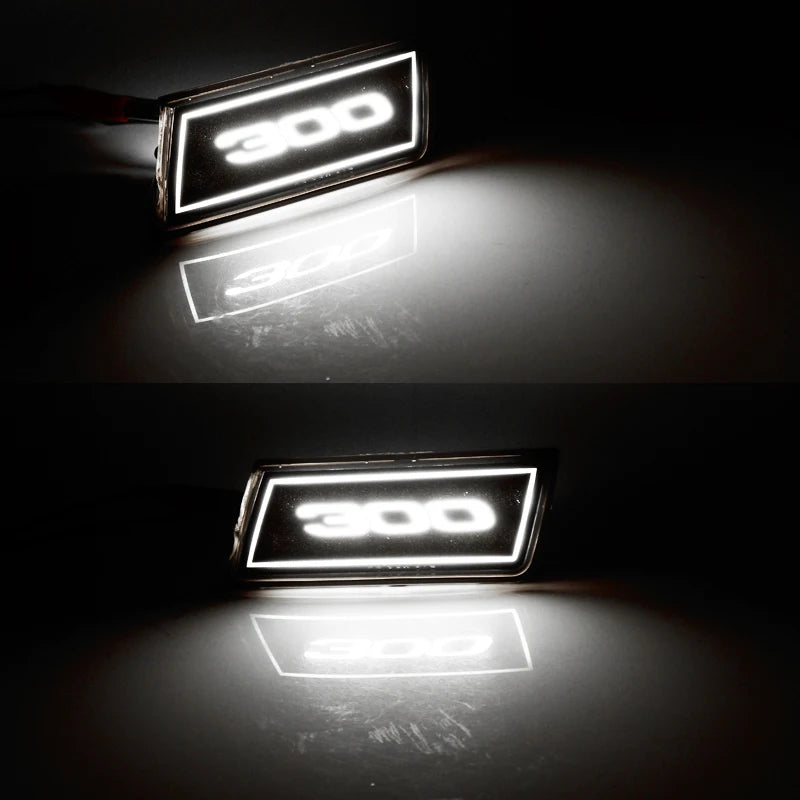 For Chrysler 300 300C 3D Optic 300 logo LED Side Marker Light Assembly Turn Signal Lamps Parking Lamp 2005-2010