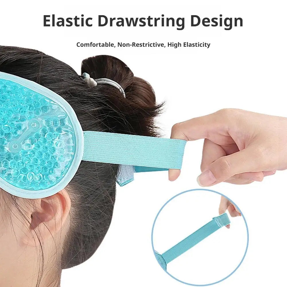 Hot Cold Therapy Gel Bead Headband Adjustable Elastic Drawstring Soft Fabric Reusable Migraine Relief Hot Cold Compress Wrap