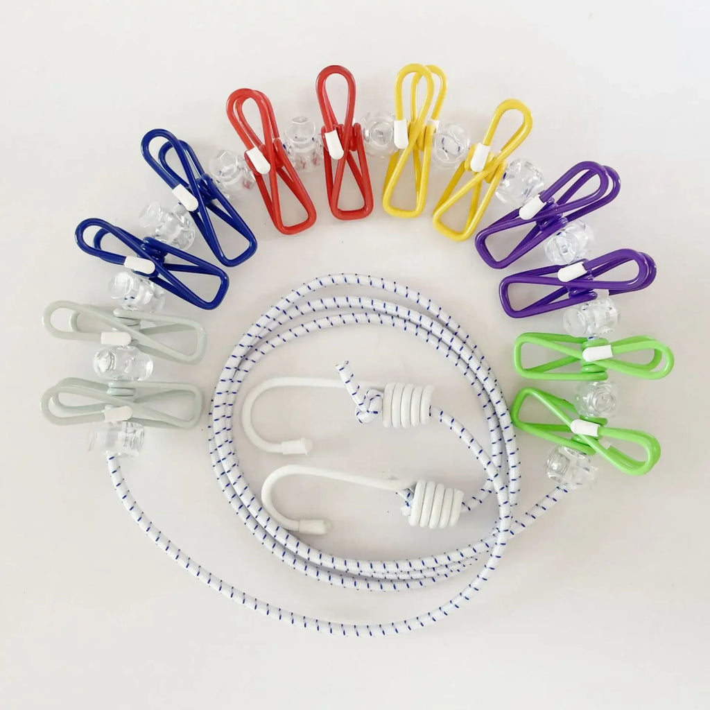 Adjustable 1.8m Retractable Clothesline with 12 Clips for Laundry and Camping  tendedero camping Clothesline with 12 Clips