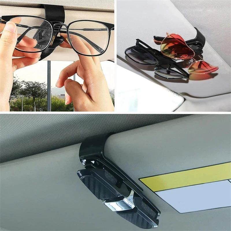 1PC Sunglasses Car Glasses Holder Holder Clip 180 Degree Sunglasses Holder Sun Visor Sunglasses Holder Car Vehicle Accessories