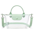 Women Waterproof PVC Clear Crossbody Bag Mini Transparent Top Handle Handbag Large Capacity Jelly Shoulder Purse
