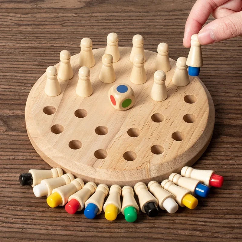 Wooden Chessboard Color Memory Chess Game Memory Concentration Training Wooden CHILDREN'S Early Education Educational Toys