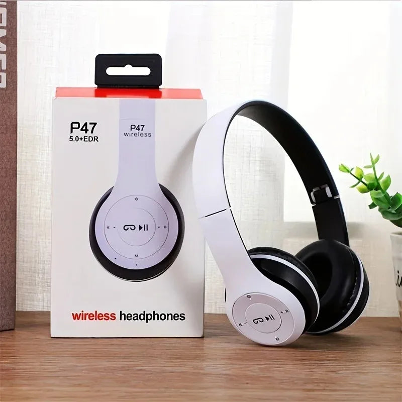 New P47 TWS Headset  Bluetooth Headset Folding Series Wireless Sports Game Stereo Headset for iPhone Huawei XiaoMi Samsung