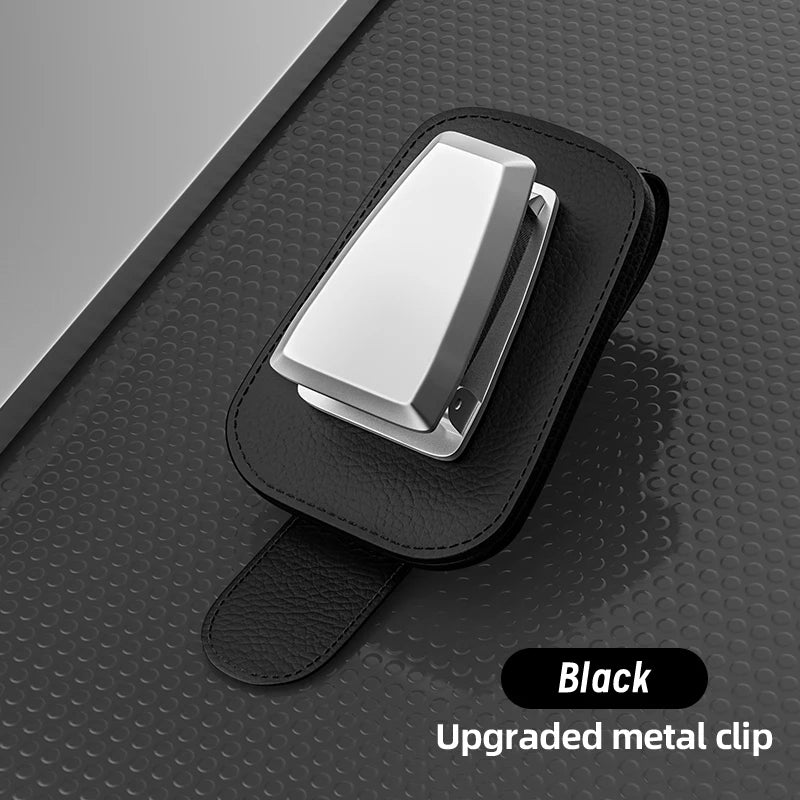 General Motors Glasses Clip Sunglasses Frame Soft Leather Metal Ticket Holder Multifunctional Glasses Mini Cars Accessories