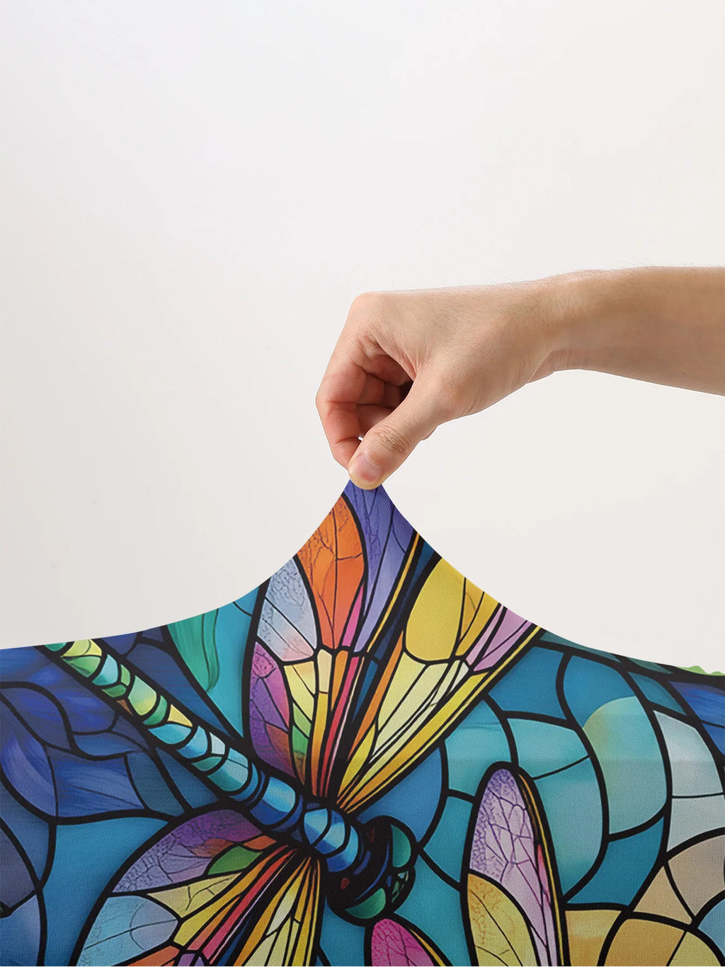 Stained Glass Style Dragonfly Art Luggage Cover, Suitable for 18-32 Inch Luggage Cover, Luggage Handle Glove, Travel Accessories