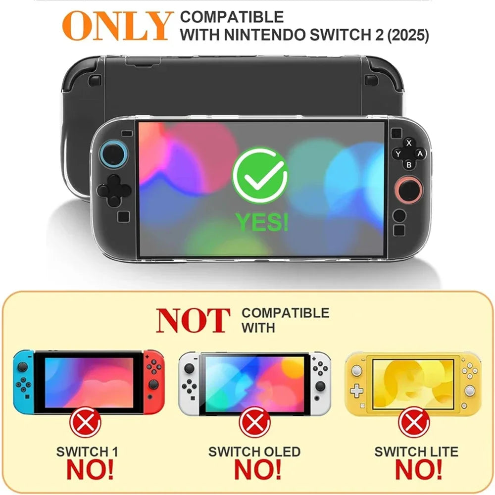 PC +TPU Soft Protective Case for Nintendo Switch 2 Joystick Controller Split Cover Skin Shell Protector For Switch 2 Accessories