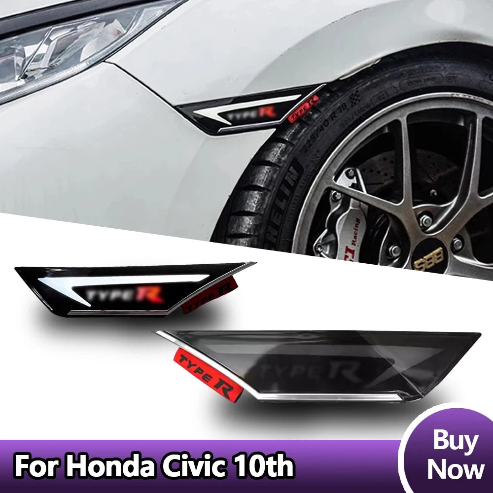 2 PCS Car Lights Daytime Running Light For Honda Civic Marker Side Lamp 10th Gen 2016-2021 Hatchback Type R Si Turn Signal Light