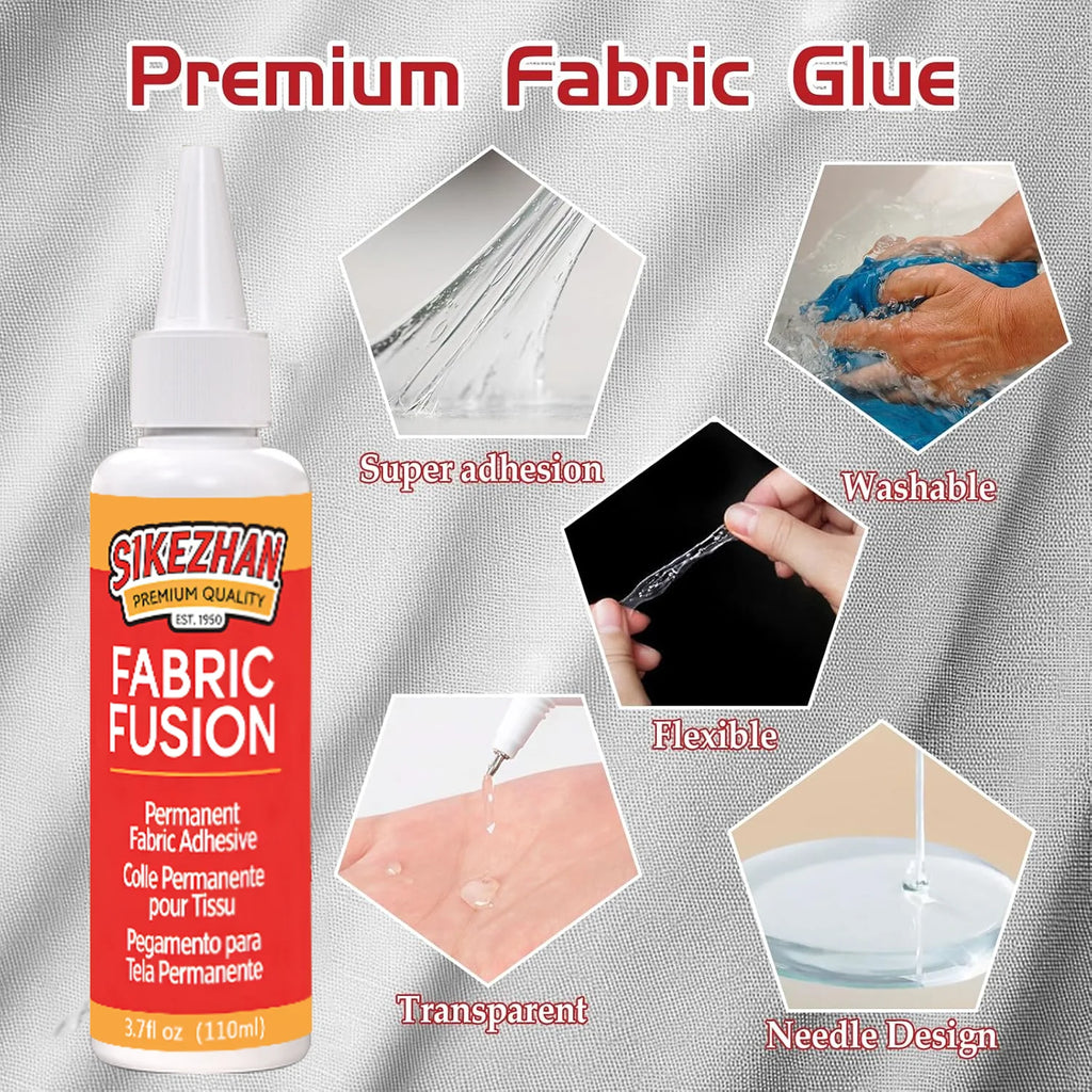 110ml Fabric Glue Permanent Fabric Adhesive for Clothing DIY Craft Repair Fast Dry Washable Glue for Cotton Leather SIKEZHAN