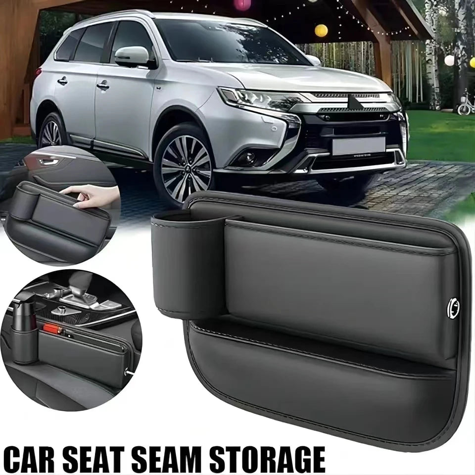 Car Seat Gap Storage Box Multifunction Car Interior Crevice Organizer Auto Seat Central Control Storage Bag With Cup Holder