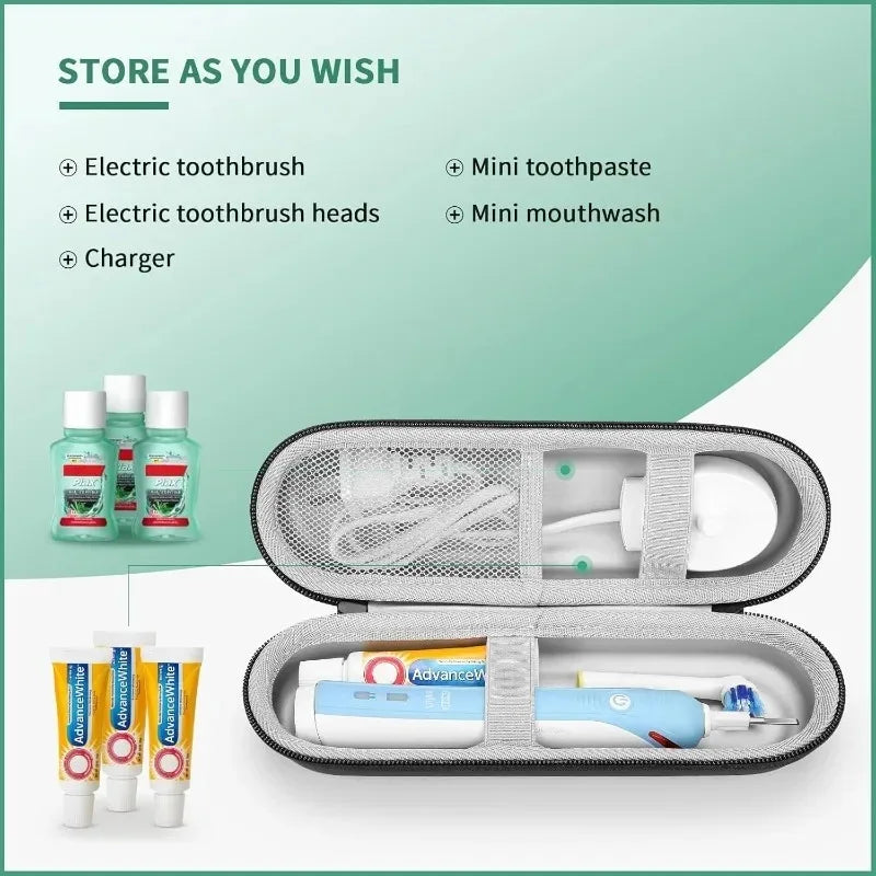 Portable Hard EVA Storage Case for Electric Toothbrush - Travel Protective Shell Organizer Holder Accessories