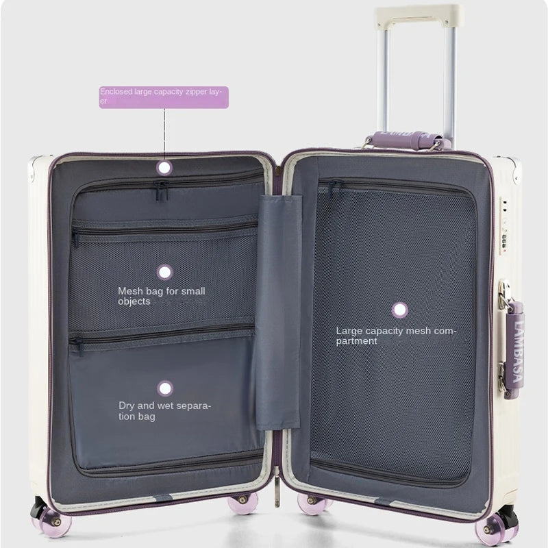 Highly Appealing Zipper Travel Suitcases Thickened Luggage Ice Roller 20 inch Carry-on Suitcase 22/24/26/28 inch valise voyage