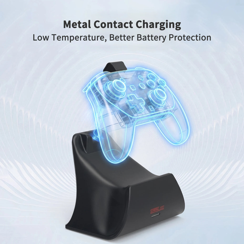 Controller Charging Dock for Nintendo Switch 2 Pro Controller, Dual USB-C Charging Station with LED Indicator, Anti-Slip Stand