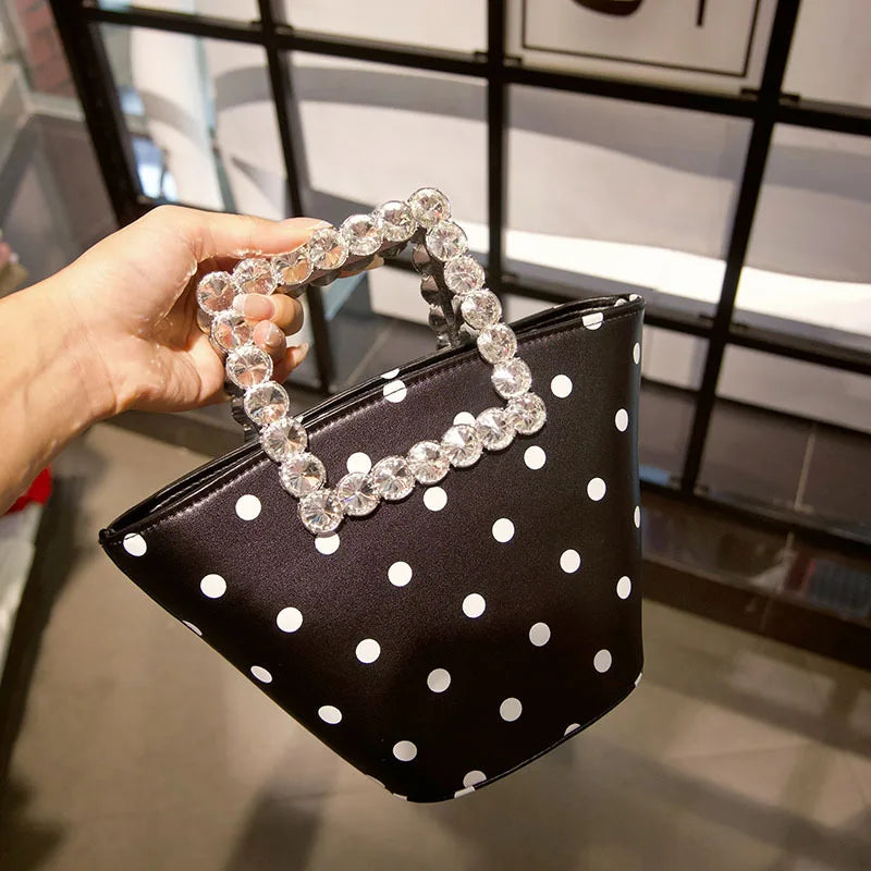 Women's Bag For Women Fashion Luxury Designer Handbag Diamond Handle Bucket Bag Large Capacity Crossbody Bag