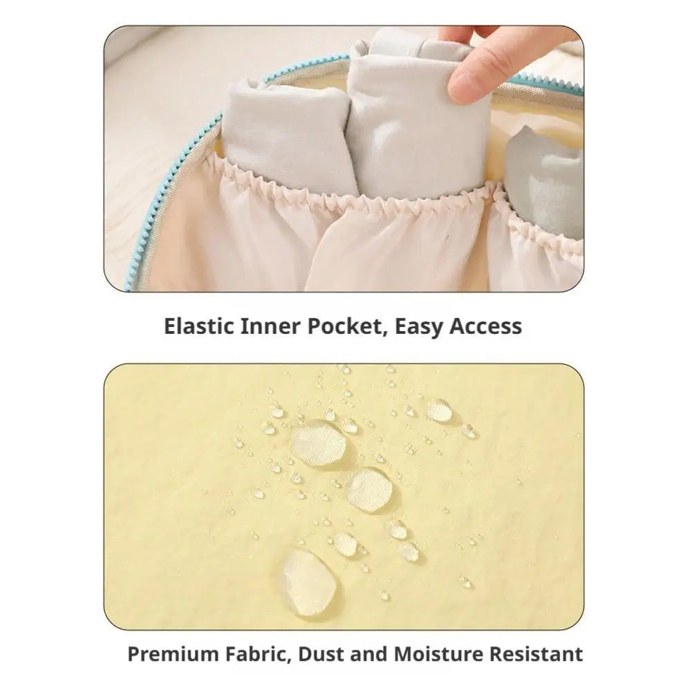 Bra Organizer Case For Travel Folding Lingerie Packing Bag With Zipper Multi-Section Underwear Pouch For Luggage