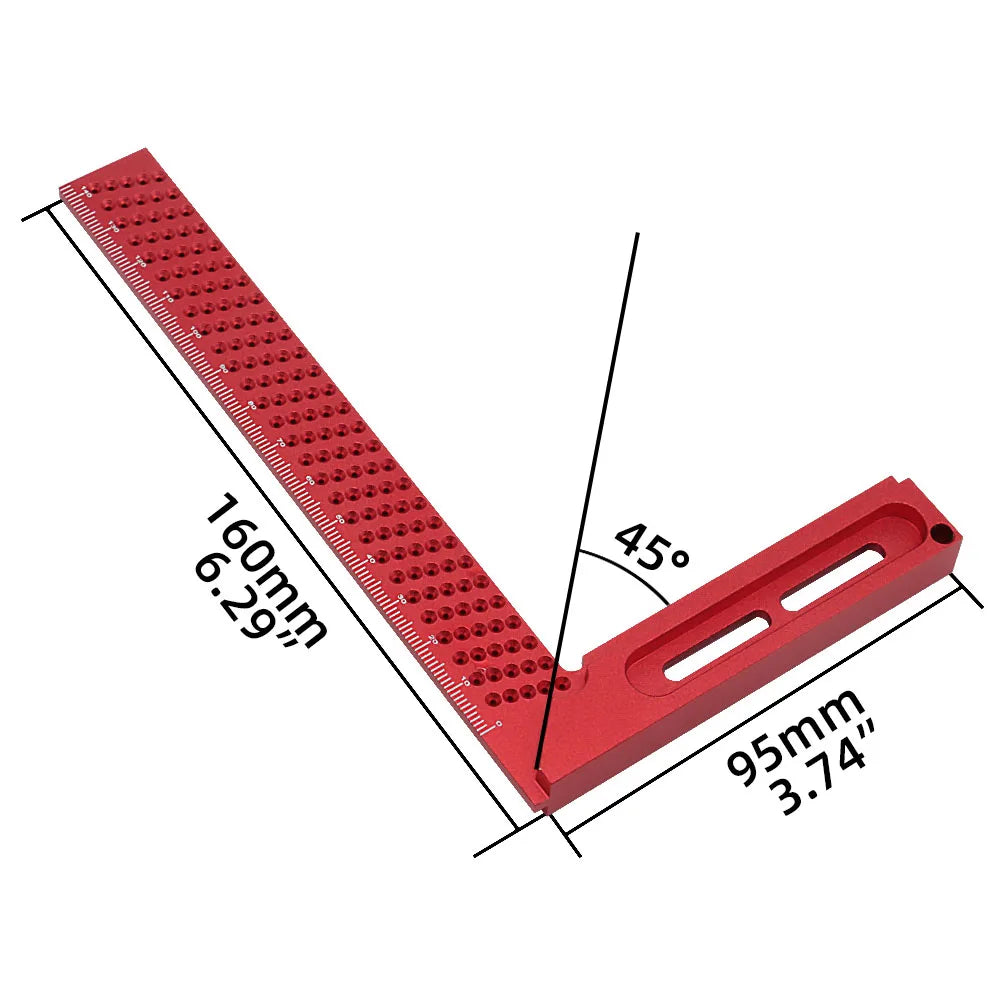 Woodworking Scriber T-type Ruler, Mark Measurement Aluminum Precision Cross-calibration Ruler Hole Positioning Scribing Gauge
