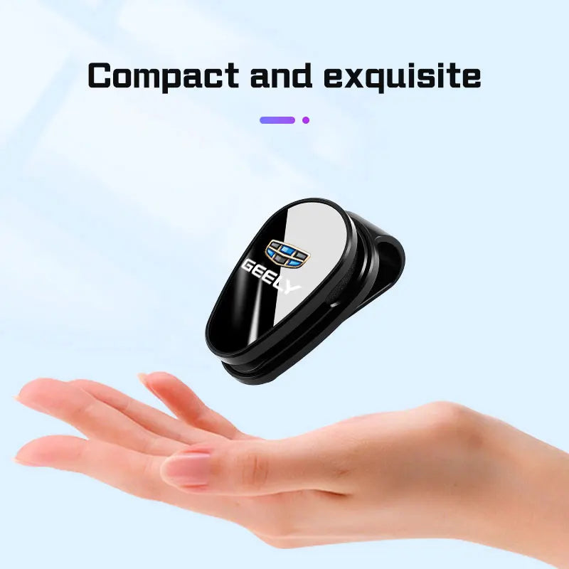 Universal Car Glasses Clip Card Ticket Holder For Geely Galaxy L7 L6 Boyue Borui Coolray Emgrand GE Auto Sun Visor Glasses Box