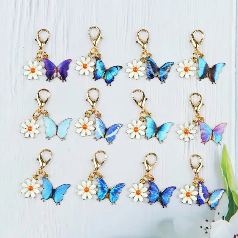 12 Pieces of Charming Butterfly Keychains, Suitable for Backpack Decoration, Bag Accessories, Birthday, Party Gifts.