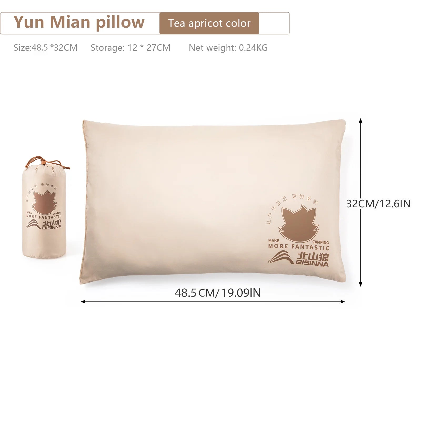 BISINNA Ultralight Camping Pillow Portable Hiking Sleeping Pillow Outdoor Indoor Compressible Travel Pillow