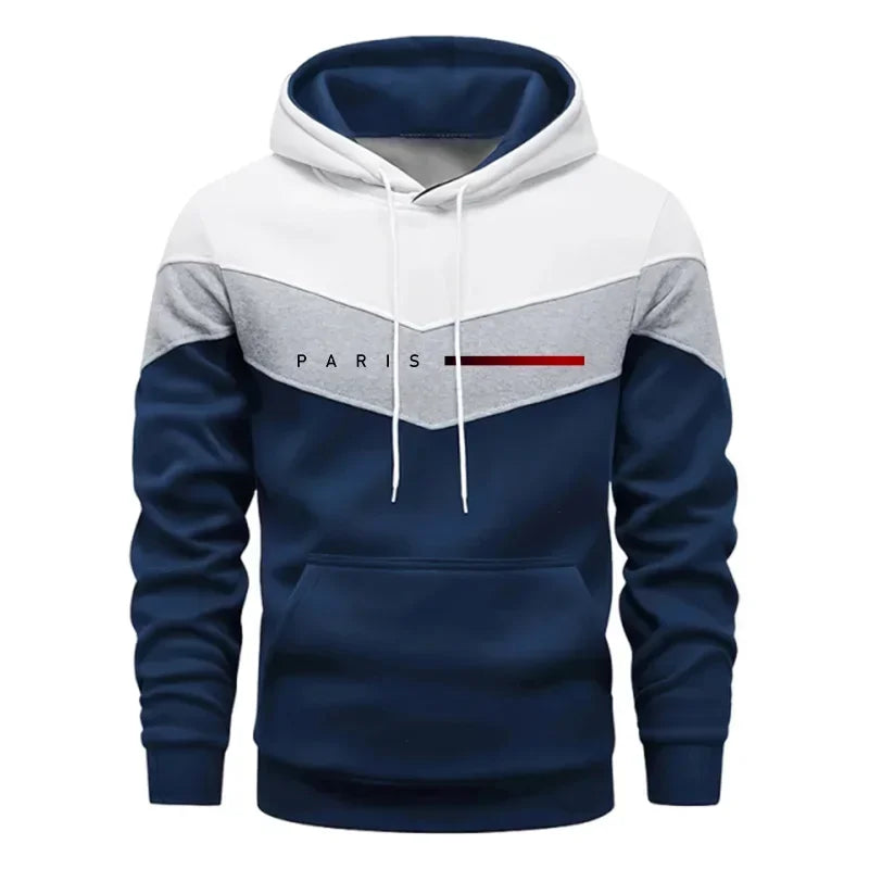 Paris Fashion Men's Hoodies Set Daily Casual Sports Hooded Sweatshirt and Jogger Pants Male Urban Trend Warm Pullover Tracksuit