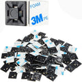 100pcs Self Adhesive Cable Zip Tie Mounts - Black/White Wire Clips & Holders for Cable Management, Adhesive Anchors for Desk