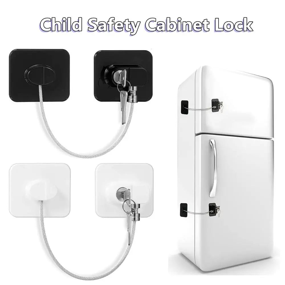 Drawers Children Protection  Safety With Metal Key or Coded Lock Digital Password Refrigerator Lock Cabinet Locks