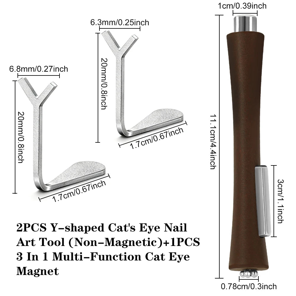 Heart Shaped Cat Eye Magnet Set Y Shaped Cat Eye Nail Art Tool Use With Magnet And Cat Eye Gel Polish DIY Nail Accessories