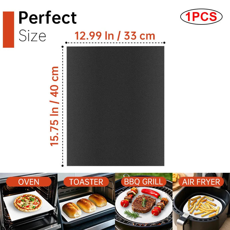 Copper Grill Mats for Outdoor Grill 60*40cm Cooking Grill Sheet Heat Resistance Kitchen BBQ Tool Reusable Easy to Clean Barbecue