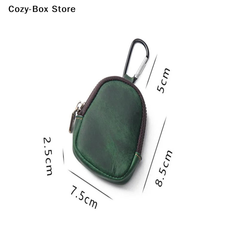 [ZY]Retro Small Zipper Pouch Earphones Accessories PU Leather Coin Purse For Coins Bag Pendant[ZY]