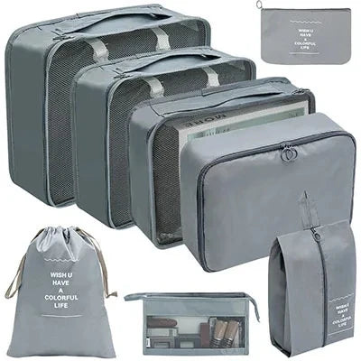 8Pcs/Set Travel Organizer Storage Bags Suitcase Packing Cubes Cases Travel accessories Wardrobe Luggage Clothes Shoe Pouch