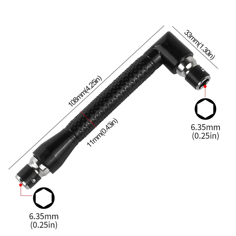 Socket Wrench 6.35mm L-shape Mini Double Head Suitable for Routine Screwdriver Bits Utility Tool