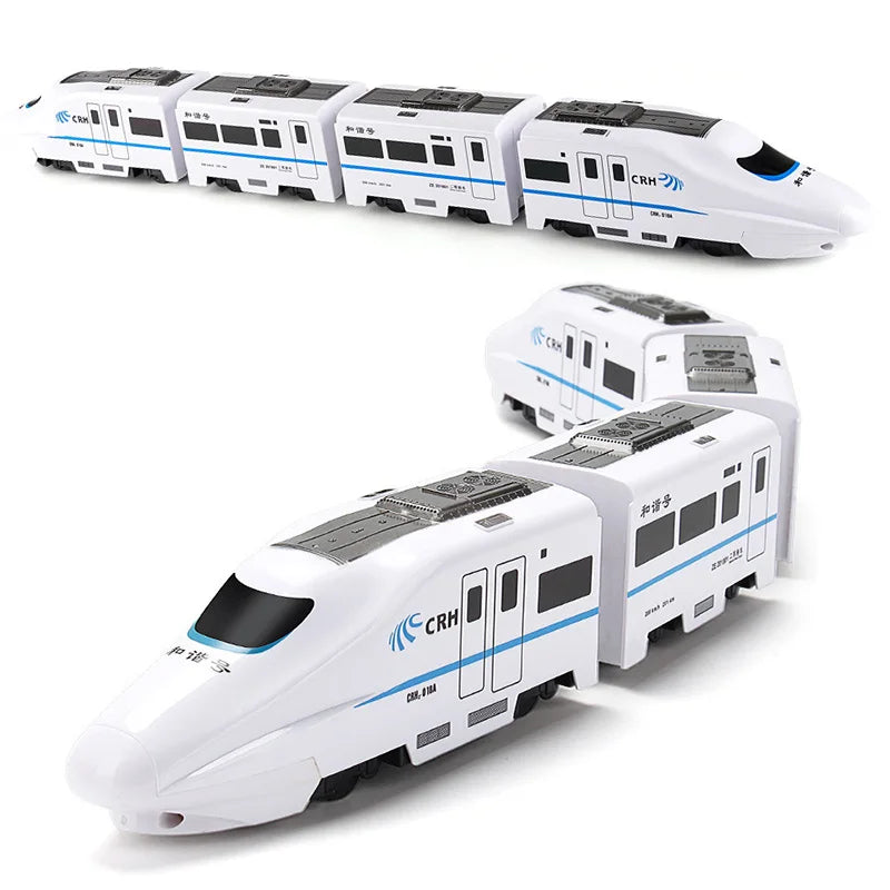 Harmony Railcar Simulation High-speed Railway Train Toys 3D Electric Bullet Train with Light Model Building Toy GIft Car for Kid